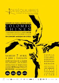 Concert de piano à quatre mains Colombo / Chinen. Le samedi 7 avril 2018 à TOULON. Var.  20H00